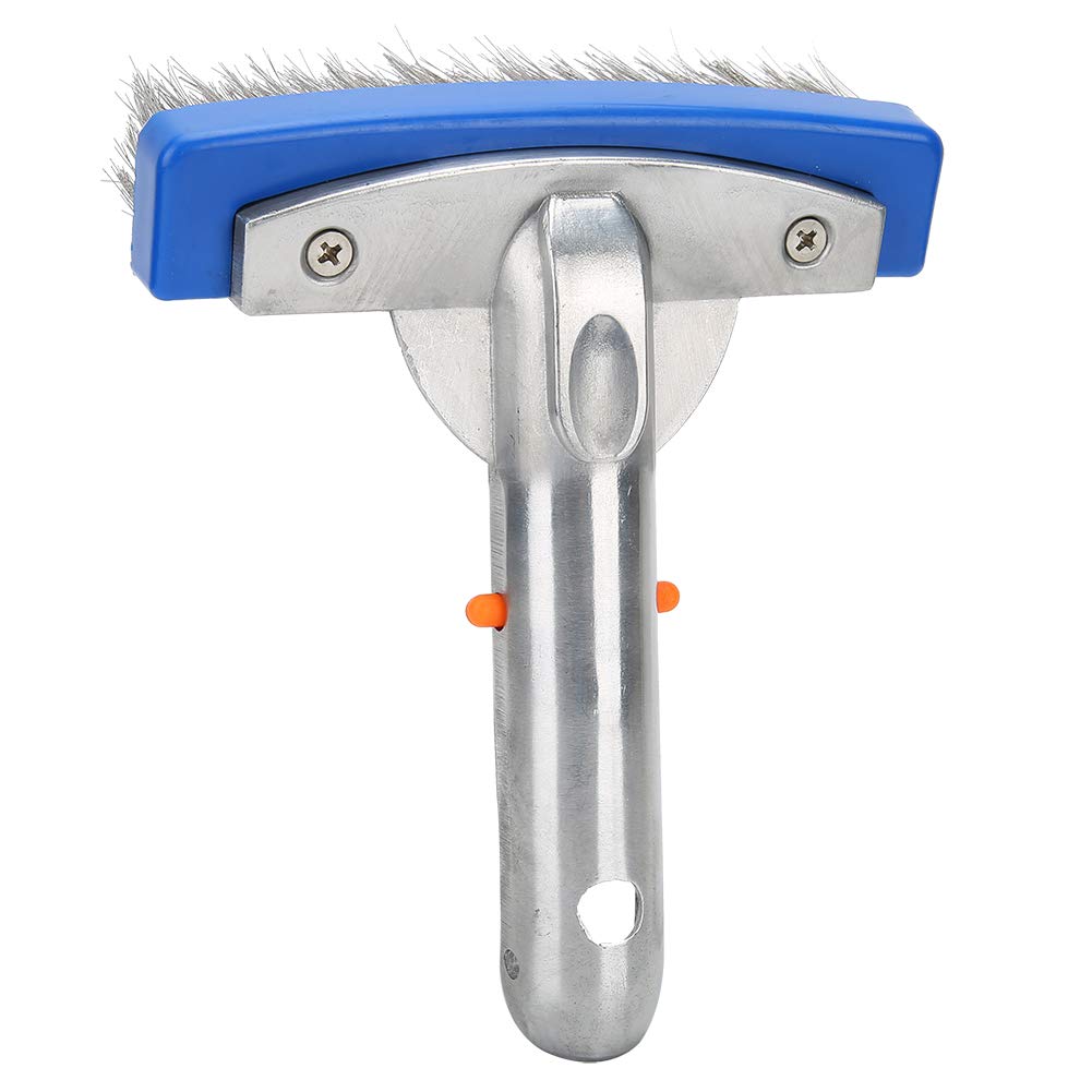 Swimming Pool Brush, Thick Stainless Steel Pool Cleaner Easy to Use for Spa Pond Floor Wall Cleaning Equipment(5in)