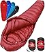 Hyke & Byke Quandary 15 F Hiking & Backpacking Sleeping Bag - 3 Season, 650FP Duck Down Sleeping Bag - Ultralight - Maroon - 78in - Regular