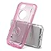 MAXCURY Clear Case, Full Body Protection Heavy Duty Shock Absorption 3 in 1 Silicone Rubber with Hard PC Phone Case Cover No Buit in Screen Protector. (Clear Pink, for iPhone SE2022/2020/8/7/6S/6)