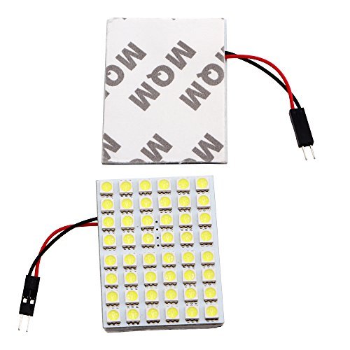 GLL Super White Energy-Saving 5050 48-SMD LED Panel Dome Light Auto Car Interior Reading Plate Light Roof Ceiling Interior Wired Lamp+T10 BA9S Festoon Adapter-10PCS - Thumbnail 7