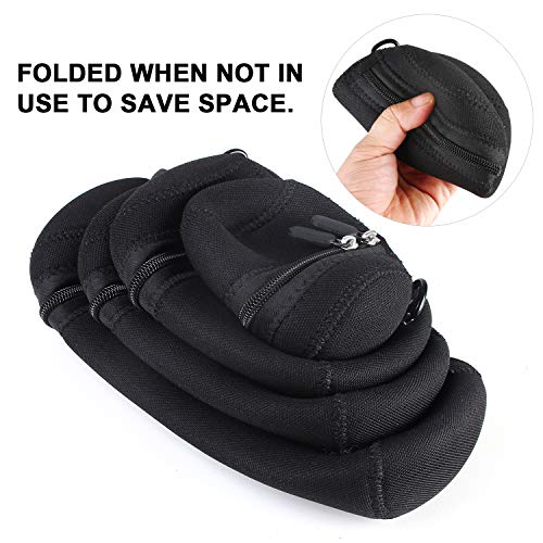 waka [4 Pack] Thick Protective Neoprene Camera Lens Pouch Set, Camera Lens Case Zipper DSLR Camera Lens (Canon, Nikon, Sony, Olympus, Panasonic)- Small, Medium, Large, Extra Large - Thumbnail 4