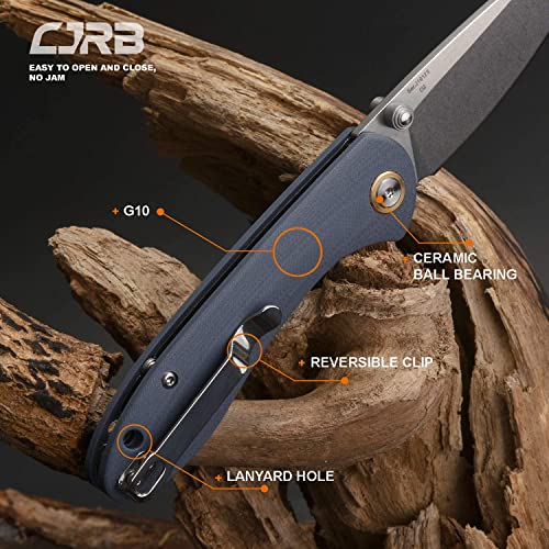 CJRB Folding Knife Feldspar Pocket Folding Knife Stonewash D2 Steel ...