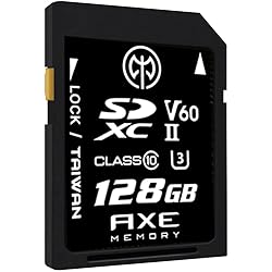 AXE MEMORY SD Card 128GB V60, 245MB/s UHS-II U3 4K