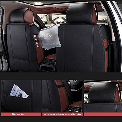Super PDR 13pcs Bucket seat Covers Anti-Slip Backing PU Leather car seat Covers Cushions 5 Seats Full Set for Most Cars,suvs,Vans Trucks (Wine Red, S)