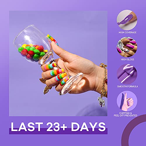 MEFA Gel Nail Polish Set, Colorful Summer Collection 6 Colors, Green Blue Lemon Yellow Neon Soak Off Gel Polish Popular Bright Color Shining Salon Manicure Kit Gift For Girlfriend 5ml