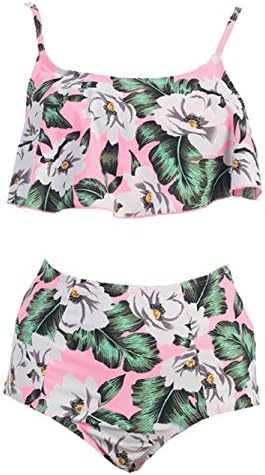 Marina West Flounce Bandeau Top and High Waist Bikini Bottom