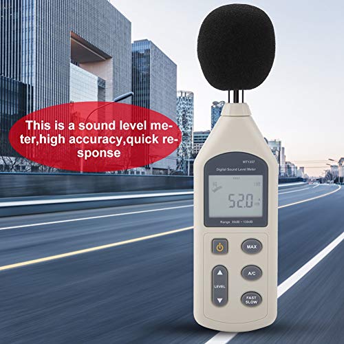 Sound Level Meter Digital LCD Noise Measure Device WT1357 Dual Ranges 30-130dBA/35-130dBC Decibel Meter with Auto Power-Off Function