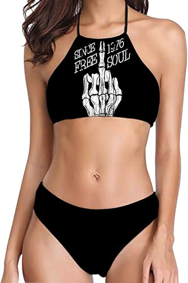 black and white two piece swimsuit