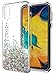 SunStory Galaxy A50 / A50s / A30s Case (2019) Design with Moving Shiny Quicksand Glitter and Double Protection with PC layer and TPU Bumper (Silver)