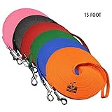 Long Dog Puppy Obedience Recall Training Agility Lead, Leash - ORANGE, 15' Foot - by, Downtown Pet Supply