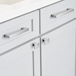 homdiy 20 Pack Brushed Nickel Square Cabinet Knobs