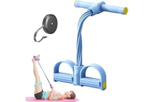 Fashion Puller Exercise,8 Tube Pedal Resistance Device,Pedal Resistance Band with Handle for Strength Training,Tummy,Waist, A