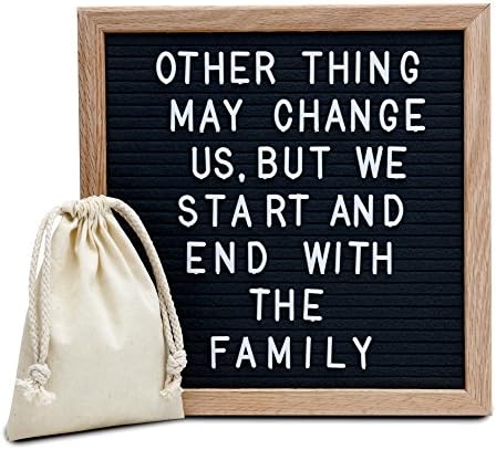 AMSTORM Black Felt Letter Board 10x10, Message Board Sign, Changeable Letter Boards with Letters are Equipped with Letters, Numbers and Symbols Total 300, Letterboards has Oak Frame
