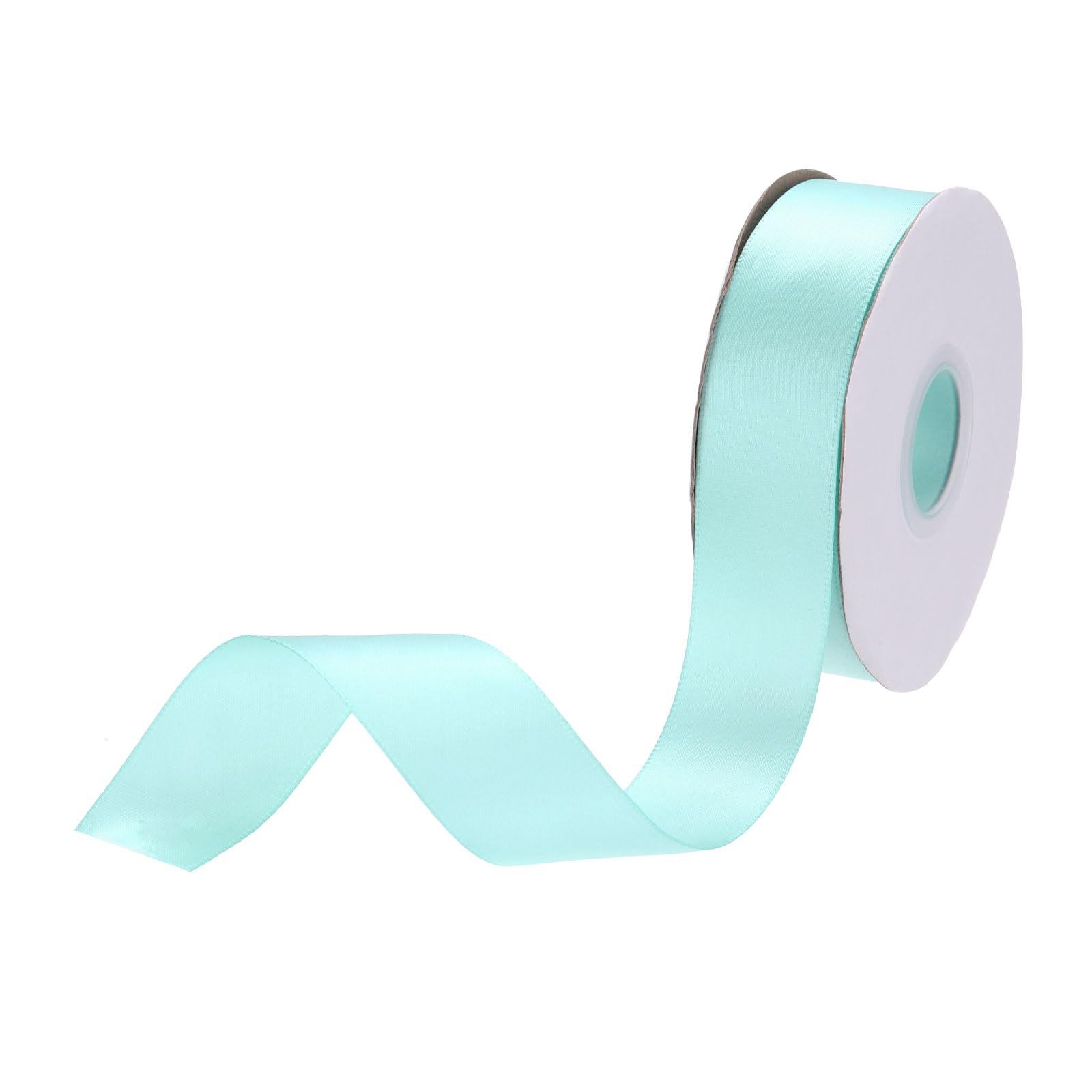 DMiotech 25mm Satin Ribbon 23m/75ft Thin Double Face Fabric Grosgrain Ribbon for Gift Wrapping Floral Hair Flower Bouquet, Aquamarine Blue