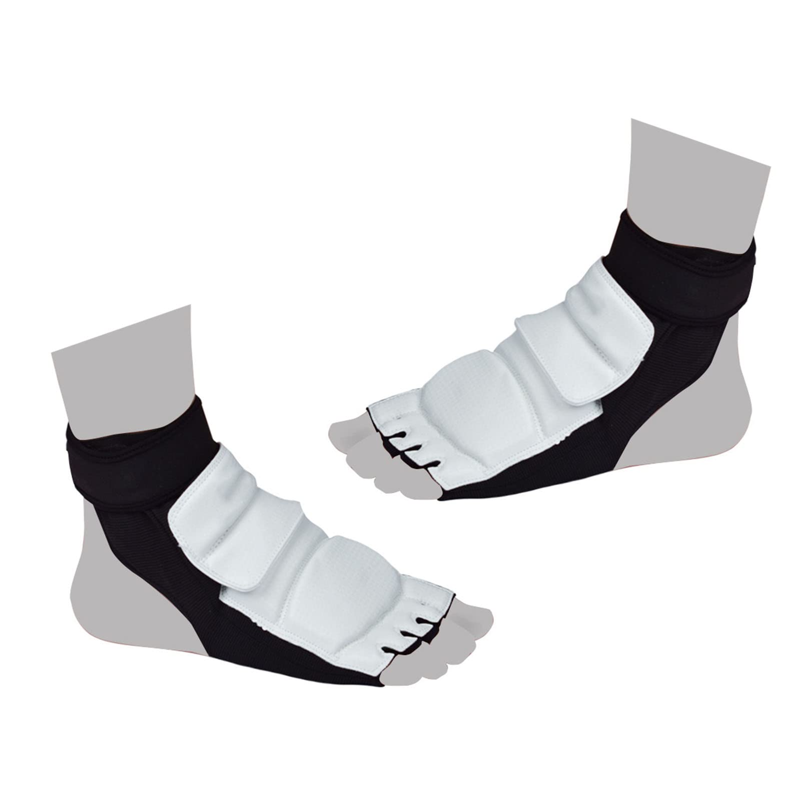 Leapiture Taekwondo Boxing Equipment Breathable and Comfortable Foot Protector Is Suitable for Martial Arts Enthusiasts(M-black and white color combination)