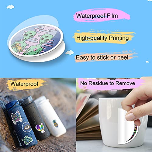 ViKiVi Stoner Psychedelic Stickers for Adults, 100 Pcs Waterproof Water Bottle Stickers for Hydroflask, Cool Vinyl Decal Stickers Pack for Computer Laptop Skateboard Phone case