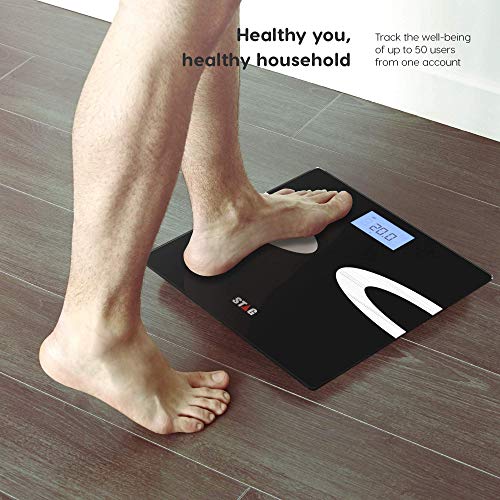 Digital Body Fat Scale - Best Smart Wireless - Weight - Bathroom - Body Composition Analyzer with iOS and Android App for Body Weight - Fat - Water - Bmi - Muscle Mass - 396lbs