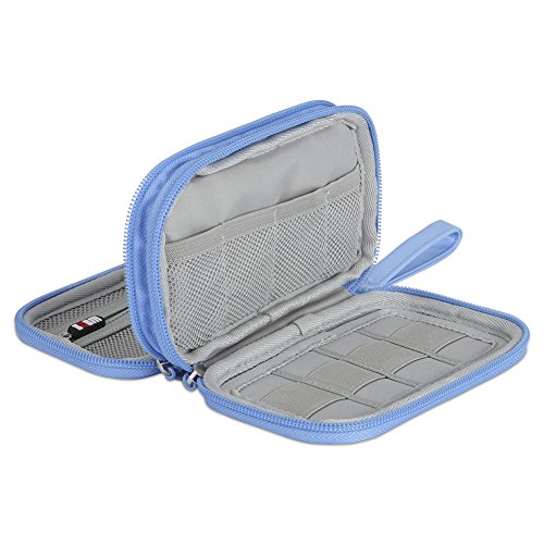 BUBM Digital Storage Bag Electronic Accessories Bag Hard Drive Organizers Earphone Cables USB Flash Drives Travel Case (Blue)