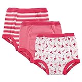 Luvable Friends 3-Pack Water Resistant Training Pants, Flamingo, 2T