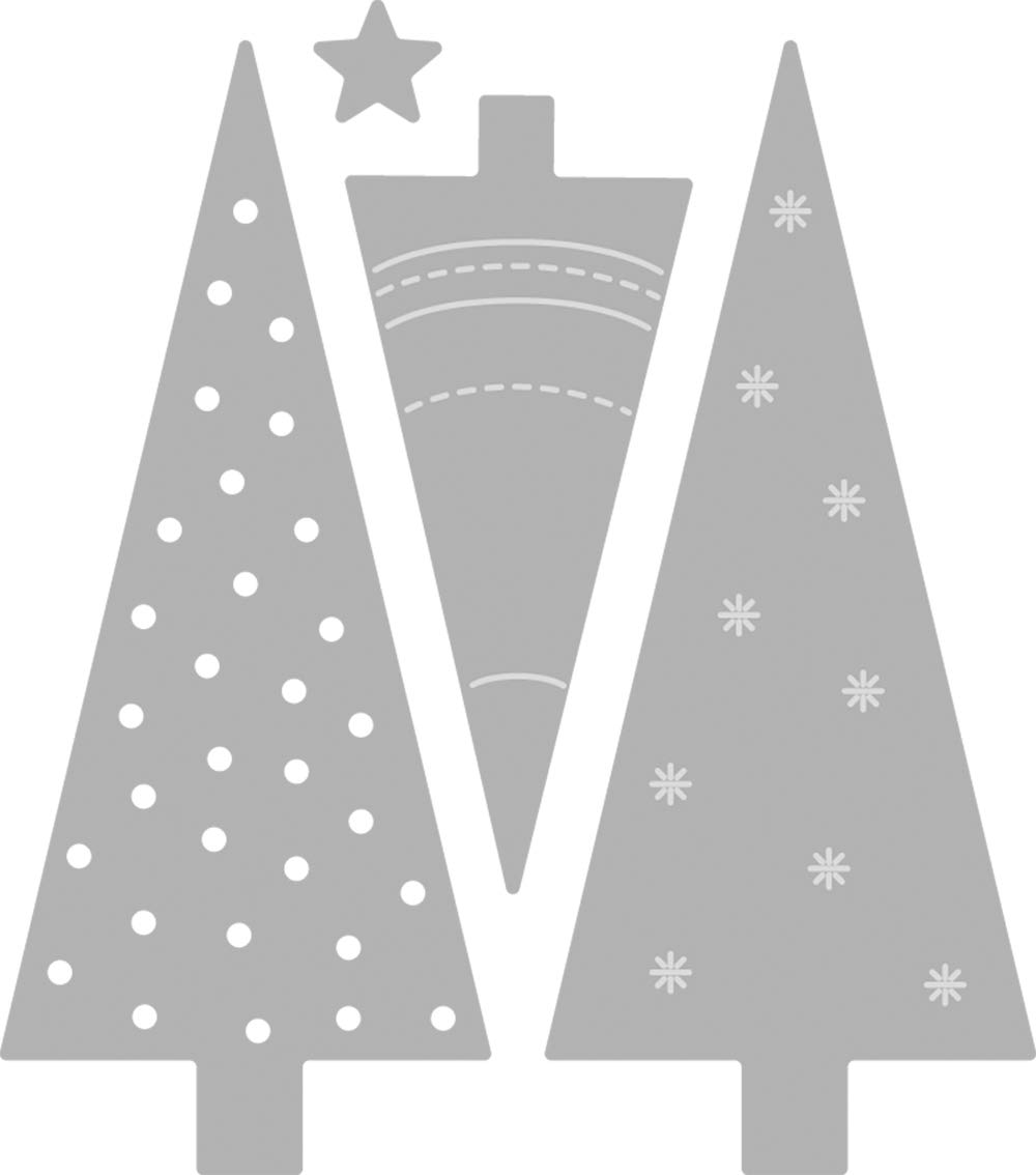 Rayher 50089000 Metal Cutting Dies Xmas Tree, Craft Die for Card Making and Scrapbooking 4-Piece Set, 0.7x0.7cm - 3x6.9cm