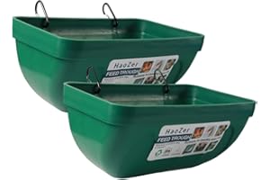 HaoZer 2 packschicken Feeder, Goat Feeding Trough with Clip, Hanging Poultry Feeding Equipment, Used as Poultry Feeding Trough for Chickens, Ducks, Goats, Deer, Geese, and Dogs (Green)