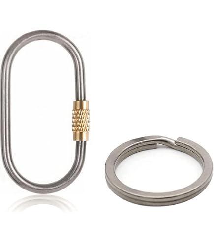 6-Pack Titanium Locking Carabiner Clips - Mini D-Ring Keychain Clips For Keys & Gear