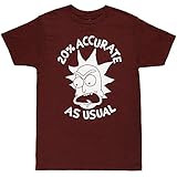 Ripple Junction Rick and Morty 20% Accurate As Usual Adult T-Shirt (X-Large, Heather Black Cherry)