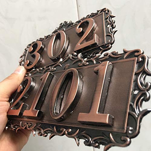LONTG House Number Plaque Personalized Home Address Numbers Signs Customized Door Numbers Sign Plate Floating for Home Hotel Apartment Office Cast Metal Number Sign Plaque Bronze 2/3/4 Number - Thumbnail 7