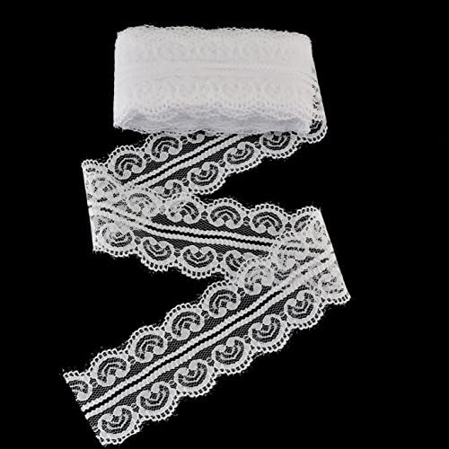 eZthings® Designer Decorating Embroidered Lace and Trims for Sewing and DIY Craft Projects (10 Yard, Wedding White (1.8" Width))