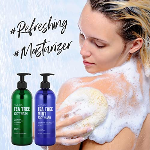 Tea Tree Body Wash with Mint & Shower Gel with Vitamin E for Jock Itch