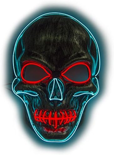 Men's Light Up LED Scary Death Skull Mask