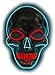 Men's Light Up LED Scary Death Skull Mask for Halloween Gift (Red/Blue Light Up Skull Mask)