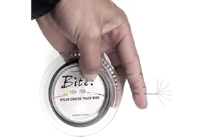 ANNIBBY 5LB-280LB 7 Strands Stainless Steel Wire Leader Nylon Coated-32.8ft Fishing Leader with 10pcs Crimp Sleeves