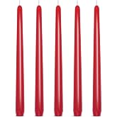 Set of 5 Red Taper Candles, Dripless Unscented Skinny 10 Inch Tall 7/8 Inches Diameter Wax Solid Colored Candlesticks for Home Table Valentine's Day Decor, 8 Hour Burn Time