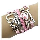 Jovana New Hot Cute Fashion Retro PU Leather Alloy Bracelet Wristlet Bangle Wrist Band Hand Chain