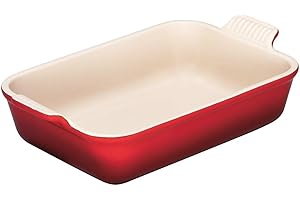 Le Creuset Heritage Stoneware 10-1/2-by-7-Inch Rectangular Dish (Cherry Red)