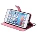 iPhone 6S Plus Wallet Case,A-slim(TM) Sun Pattern Embossed PU Leather Magnetic Flip Cover Card Holders & Hand Strap Wallet Purse Case for iPhone 6 Plus / 6S Plus [5.5 Inch] - Pink