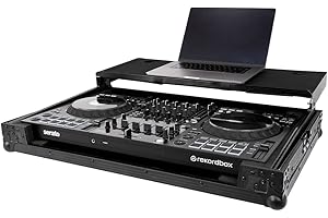 HEADLINER LOS ANGELES Headliner Pitch Black Flight Case Compatible with Pioneer DJ DDJ-FLX10 with Laptop Platform