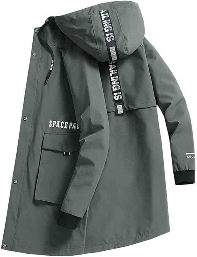 Amazon ロングコート メンズ トレンチコート スプリングコート ジャケット 春秋 カジュアル アウター フード付き 防風 防寒 おしゃれ ブルゾン ジャンパー おおきいサイズ M 8xl コート ジャケット 通販