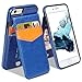 iPhone 6S Case, SAMONPOW Faux Leather Cover with Back Flip Stand Feature iPhone 6 Wallet Case ID Credit Debit Card Slot Holders Protective Shell for iPhone 6 / iPhone 6S 4.7 Inch - Dark Blue