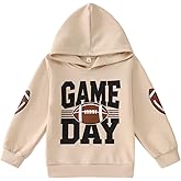 BOUTIKOME Baby Boy Girl Game Day Hoodie Sweatshirt Kids Football Outfit Sunday Sport Fans Pullover Long Sleeve Crewneck Tops