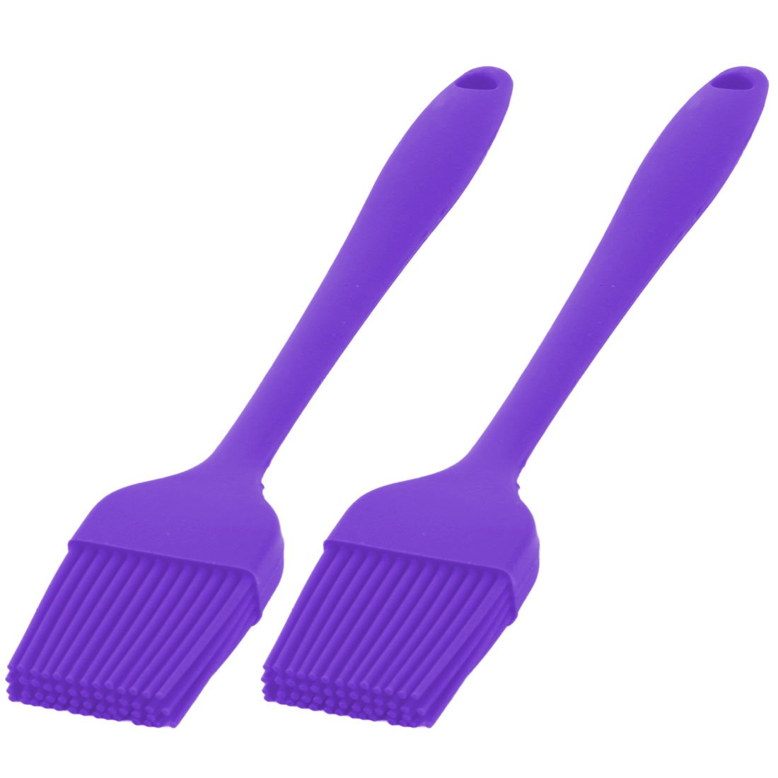 Sourcingmap Silicone Home Kitchen Cookie Cake Baking Tool Cream Oil Pastry Brush 2pcs Purple