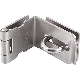 HOWDIA 4 Inch Door Hasp Latch 90 Degree, Extra Thick Locking Latch Lock | Stainless Steel Safety Right Angle Padlock Hasp Locking Latch Security Door Clasp Hasp Lock Latch for Door, Brushed Silver