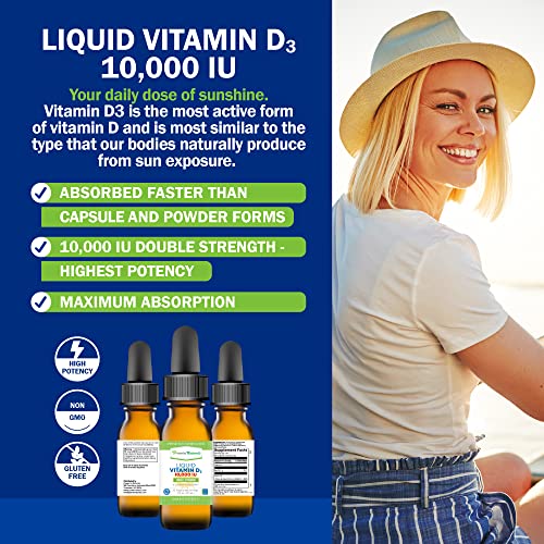 Liquid Vitamin D3 10000 iu Highest Potency Vitamin D Drops for Best