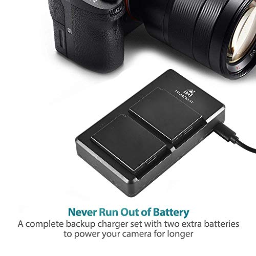 Homesuit LP-E10 Camera Battery Charger Set for Canon EOS Rebel T3, T5, T6, T7, Kiss X50, Kiss X70, EOS 1100D, EOS 1200D, EOS 1300D (2-Pack, 1600mAh, 3 Charging Options) - Thumbnail 4