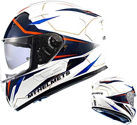 Sunzy Full face Motorcycle Helmet, Adult Retro Fiberglass Men and Women Riding Off-Road Motorcycle Helmet with Anti-Fog Patch and Earphone Slot DOT/ECE Approved,B,XXL