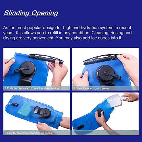Baen Sendi Hydration Bladder 3 Liter//100 oz - Water Bladder for Hydration pack (Blue) - Thumbnail 5
