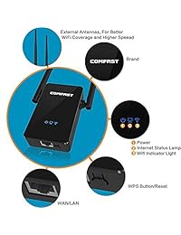 HONGYU   Repetidor WiFi de 300 Mbps, extensor de rango inalámbrico, amplificador de señal con doble antena externa y 360