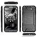 TJS Galaxy J3 Emerge/J3 Prime/Amp Prime 2/Express Prime 2/Sol 2/J3 Mission/J3 Luna Pro/J3 Eclipse Case, with [Tempered Glass Screen Protector] Hard Inner Layer Metallic Brush Finish Case (Gray)