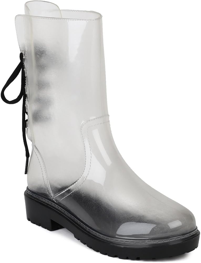 lace up back rain boots